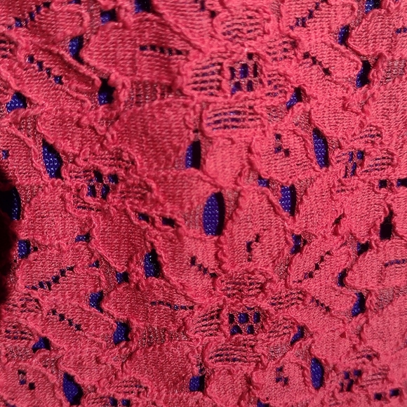 Charming Charlie size small red lace party dress purple lining! - Picture 3 of 8